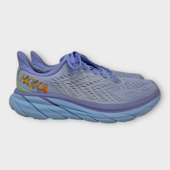 Hoka Clifton 8 Athletic Running Shoes in Baby Lavender/Smoke Green Size 7.5B - Picture 3 of 16